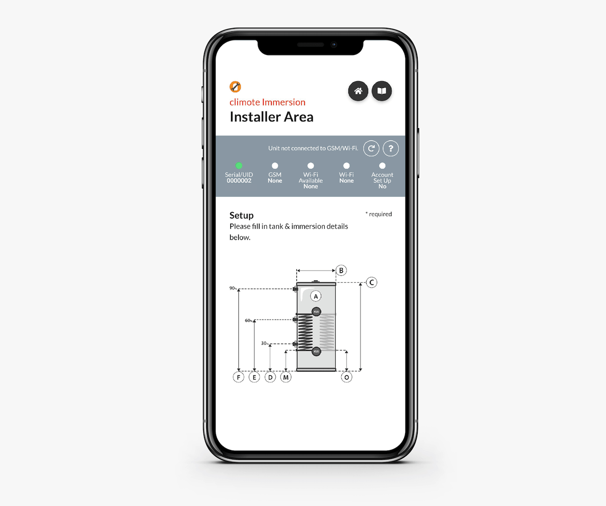 climote Smart Immersion Controller installer app